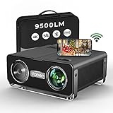 Beamer, YABER 9500 Lumen WiFi Bluetooth Beamer 1080P Full HD Beamer,mit 4 Punkt Trapezkorrektur,4K 300'' Display Tragbarer Beamer LCD LED Video Heimkino Beamer für iOS/Android/Firestick Projek