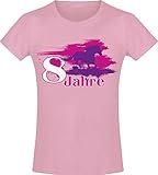 Mein Geburtstagspferd 8 Jahre -Mädchen T-Shirt - Jahrgang 2013 - Geburtstag-s Shirt Pferd - Kinder - Geschenk-Idee - Geburtstag - Reiten Pony - Horse-Girl - Pink Rosa - Niedlich (140)