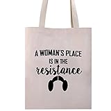 Feministische Tragetasche für Frauen „A Woman's Place Is In The Resistance“ Feminist Thema, Geschenk, Place in the Resistance Tg, Large,