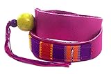 NOVICA Damen Holz-Leder-Verpackungs-Armband, 15' ‚Bright Jaguar‘