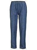 Roger Kent Herren Schlupf-Hose – Männer-Hose aus Reiner Baumwolle, Jeans-Hosen mit Gummizug-Bund, Freizeit-Hose in Blue Bleached, Gr. 52, Blue Stone, Gr. 27