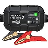 NOCO GENIUS5EU, 5A Vollautomatisches Intelligent Ladegerät, 6V und 12V Batterieladegerät, Erhaltungsladegerät, und Desulfator für Auto, Motorrad, KFZ, LKW, PKW, Boot, Roller, Wohnmobil und Wohnwag