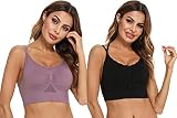 iClosam Damen Sport BH Spitzen BH ohne bügel Frauen Bustier Spitzen Bra Spaghettiträger Cross Back Design Push up BH Sport Bra Top