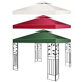 GOPLUS 3x3 M Pavillondach Ersatzdach, Ersatzdach für Pavillon, Dachbezug Wasserabweisend, Doppeldach, Dachplane Pavillionplane, Mehrfarbenwahl (Dunkelgrün)