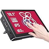 Raspberry Pi Monitor, EVICIV 10.1 Inch Touchscreen Display mit Gehäuse Rahmen, 1920x1200 HP, Touchscreen Monitor mit Lüfter für Smart Home Center, Networked Ai Core, Factory Controller,