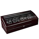 ZDMNBP Uhrenbox Automatik Uhrenbeweger Box mit 8 Winder Positionen 9 Lagerplätze 4 Modi Geschenke für erfolgreiche Menschen Uhrenboxen Präsentieren,Automatische Uhr CCAN