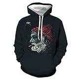 XDJSD Herren Pullover Herren Hoodie Jacke Paar Hoodie Pullover Plus Size Pullover Lose Kapuzen Printed Sweater Top