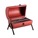 OWZSAN Tragbarer Im Freien. BBQ Grill mit Temperatureinstellung BBQ Grill für Patio Camping Picknick-Grillofen für 3-5 Personen Geeignet (Color : R)