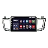 HTYQ 10 Zoll Auto GPS Navigationssystem Multimedia Player, Android 10.0 Bluetooth Anruf Auto DVD Radio Video Multimedia Player für Toyota RAV4 2013-2018