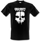 Call of Duty Ghosts Gamer PS4 Xbox T-Shirt für Kinder, 100 % Baumwolle, Alter von 5–15 Jahren, Schwarz , 9-11 J