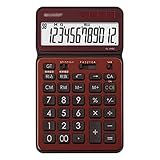 ZMKM. Rechner Große Anzeige Solar Basic Rechner Großer Schreibtisch Kopfschütteln Rechner mit Big Keys 12 Ziffernrechner (Color : Card Brown)