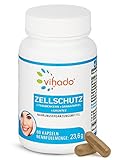 Vihado Zellschutz – Komplex für Immunsystem und Schutz vor oxidativem Stress – OPC Kapseln mit Granatapfel und Grüntee Extrakt – Nahrungsergänzungsmittel mit Vitamin B2, C und E – 60 Kap