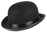 EOZY Herren Damen Melone Bowler Hut Herbst Reiterhut Filzhut Erwachsenenhut Fedora Partyhut Fasching Karneval Kappenhöhe 12cm Schw