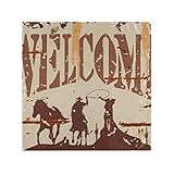 JIRT Abwaschbare Cowboy-Pferdetisch-Glatte Stoff-Servietten-Abendessen im Freien wiederverwendb