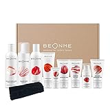 BeOnMe - BIO und VEGAN Klärendes Pflegeset für Mischhaut und fettige Haut: Mizellenwasser, Reinigungsmousse, Peeling, 2 Masken, Toner, Serum und Creme, SOS-Anti-Pickelpflege, Kosmetiktuch - 10tlg S