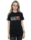 Marvel Comics Damen Logo Character Infill Boyfriend Fit T-Shirt Schwarz S