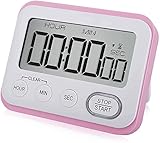 xingzhi Digitaler Küchenwecker, magnetisch, lauter Wecker, großer LCD-Bildschirm, stumm/summend, multifunktional, Lehrer und Kind (Rosa)