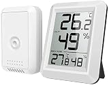 XYG Wecker mit Wetterstationen Digital LCD Wetteruhr Innen Außen Thermometer Hygrometer Detektor Mini Fernbedienung Temperatur Luftfeuchtigkeit Monitor Hygrometer Großes Display