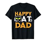 Happy Black Cat Dad Stoner und Joint für Cannabis-Liebhaber T-S
