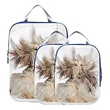 Travel Accessories Packing Cubes Elegant Afghan Hound Travel Organizer Expandable Luggage Bags For Travel For Carryon Luggage, Travel (set Of 3)