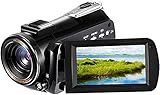 HAO KEAI Videokamera Camcorder Camcorder 4k-Videokamera, HD 1080P 60FPS. Vlog-Kamera IR. Nachtsicht-Videorecorder 3.1 '' IPS. WiFi-Camcorder, 4k WiFi-Vollspektrum-Camcorder (Color : Schwarz)