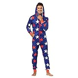 KAIXLIONLY Jumpsuit Herren Pyjamas Sportbekleidung Einteilige-Schlafanzüge Onesie Schlafoverall Druck Nachtwäsche Reißverschluss Playsuit Männer Strampelanzug