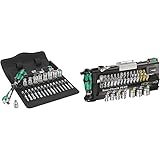 Wera Zyklop Speed-Knarrensatz 8100 SA 6, 1/4 Zoll-Antrieb, metrisch, 28-teilig, 05004016001 & Bit-Sortiment, Tool-Check PLUS, 39-teilig, 05056490001