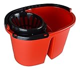 IKOLIFE CleanDouble XL Zwei Kammer Eimer für Wischmopp, 16Liter XL Eimer mit Rollen, Wischeimer für Immer frisches Putzwasser, Auswringen ohne Bücken.Das Original ! BPA frei. Made in EU