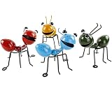 YiYa Metall Ameise Wanddekoration Set mit 4 bunten Innenbadezimmer Kinderzimmer oder Gartengarten Kunst Kunst Wandskulpturen im F