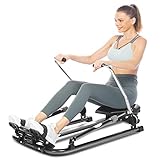 Rudergerät für Zuhause Heimfitness, leises Rudergerät mit LED-Monitor, 12-stufiger Widerstandseinstellung Schw