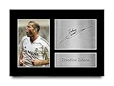 HWC Trading Zinedine Zidane A4 Ungerahmt Signiert Gedruckt Autogramme Bild Druck-Fotoanzeige Geschenk Für Real Madrid Fußball F