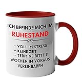 MANISMA Letzter Arbeitstag Spruch | Ruhestand Kollegen Kollegin Tasse | Lustiger Spruch Rentner (Rot)