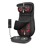 Massageauflage zur Nacken- und Rückenmassage, Ganzkörper Massagestuhlauflage mit Vibrationsmassage, Tiefenmassage Rollmassage für Nacken Rück