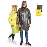 Cedelli®Rainwear Regenponcho für Damen & Herren | XL Grau | 100% wasserdichter Regencape mit Tasche | Für Events & F