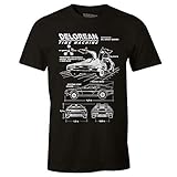Zurück in die Zukunft Herren T-Shirt Delorean Sketch Back to The Future Baumwolle schwarz - XL