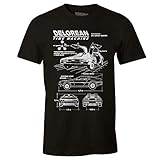 Zurück in die Zukunft Herren T-Shirt Delorean Sketch Back to The Future Baumwolle schwarz - L