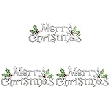 ifundom Weihnachtsdekoration, 3 Stück, 30 cm, Weihnachtsbaumschmuck, glänzend, Frohe Buchstaben für Weihnachten, zum Aufhängen (Silber)
