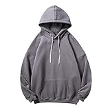 Asija Kapuzenpullover Herren Hoodie Oversize Oberteile mit überschnittenen Schultern und Ärmeln mit Kordelzug-Tasche Hoodies Bluse Sweatjacke Sweatshirt Sportjacke Outdoorjack