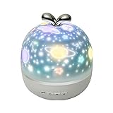 SMEJS 3 Farbe LED rotierende Projektionslampe Sternenhimmel Romantisches Projektionslicht Sechs Dias Wahl Nachtlicht Geschenk für Kinder Home Decor (Color : Rechargeable Music Box)
