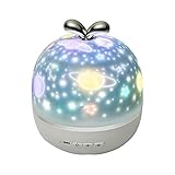 SMEJS 3 Farbe LED rotierende Projektionslampe Sternenhimmel Romantisches Projektionslicht Sechs Dias Wahl Nachtlicht Geschenk für Kinder Home Decor (Color : Rechargeable Music Box)