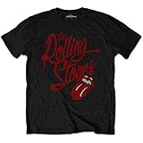 Rolling Stones Herren The Script Logo T-Shirt, Schwarz, XL