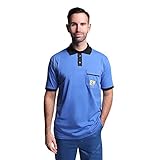 Antistatik ESD Polo-Shirt, Arbeits Tshirt Anti-Elektrostatisch - Arbeitskleidung Polo Tshirt Herren und Damen, Kurzarm, 49,5% Baumwolle, 49,5% Polyester, 1% Kohlefaser (Blau, XL, x_l)