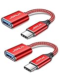 JSAUX USB C auf USB 3.1 Adapter [2 Pack] OTG Typ C Adapter Kabel Kompatibel mit Samsung Galaxy S20 S10 S9 S8 Plus Note 10 A5 2017,Huawei P30 P20 Lite Mate 30 20 Pro,MacBook Pro 2018/2017/Air 2018 R