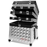 ARAPAIMA FISHING EQUIPMENT® Sitzkiepe 4-ladig aus Aluminium | Geräte- und Sitzkasten für Angler | Angelkoffer für Angelzubehö