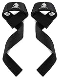 Fitgriff® Zughilfen (gepolstert) für Krafttraining, Bodybuilding, Fitness - Kreuzheben Gurte - Profi Lifting Straps - für Frauen und Männer (Schwarz-Original)