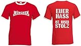 World-of-Shirt Herren Retro T-Shirt München Euer HASS ist unser Stolz|rot-XL
