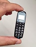 Long-CZ J8 Ultrakleines 3-in-1-Handy, simlockfrei, Bluetooth-Freisprechfunktion und Bluetooth-Kopfhörerfunktion, FM-Radio, Micro-SIM-Karte, WCDMA und GSM, 18 g, Kunststoff, Schw