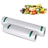 2 Vakuumrollen 20x500cm&28*500cm Profi Folienrollen Vakuumierbeutel für Alle Vakuumierer&Lebensmittel Vakuumiergerät,Ideal Für Sous Vide,Mit Geprägte Struktur,Wiederverwendbar,Extrem Reißfest,B