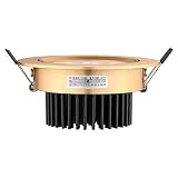 LED-Einbaudownlight 3W Goldene luxuriöse Einbau Downlight Home Deckenleuchte Schlafzimmer Küche Beleuchtung Embedded Energieeinsparung Runde Scheinwerfer Aluminium-Fixierung 5W Kühles weißes L