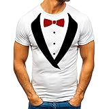 Bedruckte T-Shirts Herren Smokinghemd Anzugkragenhemd Coole Kurzarmhemd Sport Freizeitshemd Leicht T-Shirts Henley Shirts Oberteile Rundhalsausschnitt Tops Polo Shirts Kurzarm S